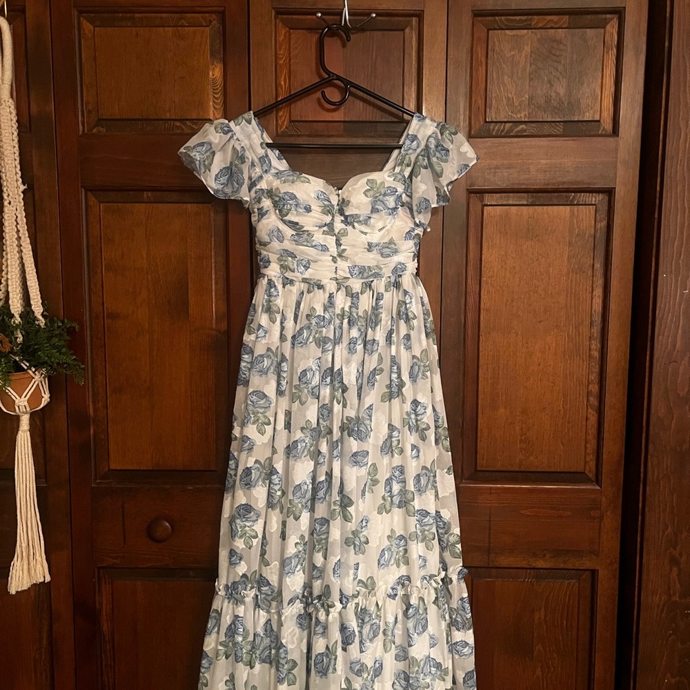 Petal & Pup Blue and Green Floral Dress